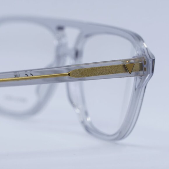 Bottega Veneta BV1294O 004 Eyeglasses Transparent Light Grey 56mm Square Frame - Picture 4 of 10
